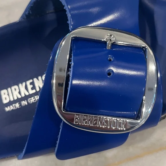 Birkenstock Madrid Royal Blue Slides Large Silver Buckle, EU 41 / 10.5-11, NWOB - Picture 7 of 10